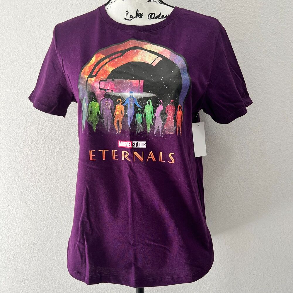 NWT Marvel Studios Eternals Logo Silhouette (Large) Plum Graphic T-Shirt